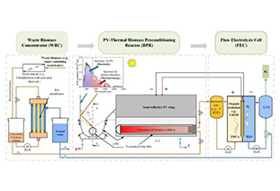  EES: A ternary system for generating renewable hydrogen from waste biomass feedstock using the full solar spectrum